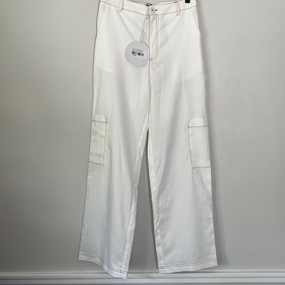 NWT Princess Polly Charlize Relaxed fit wide leg white Pants - Picture 4 of 7